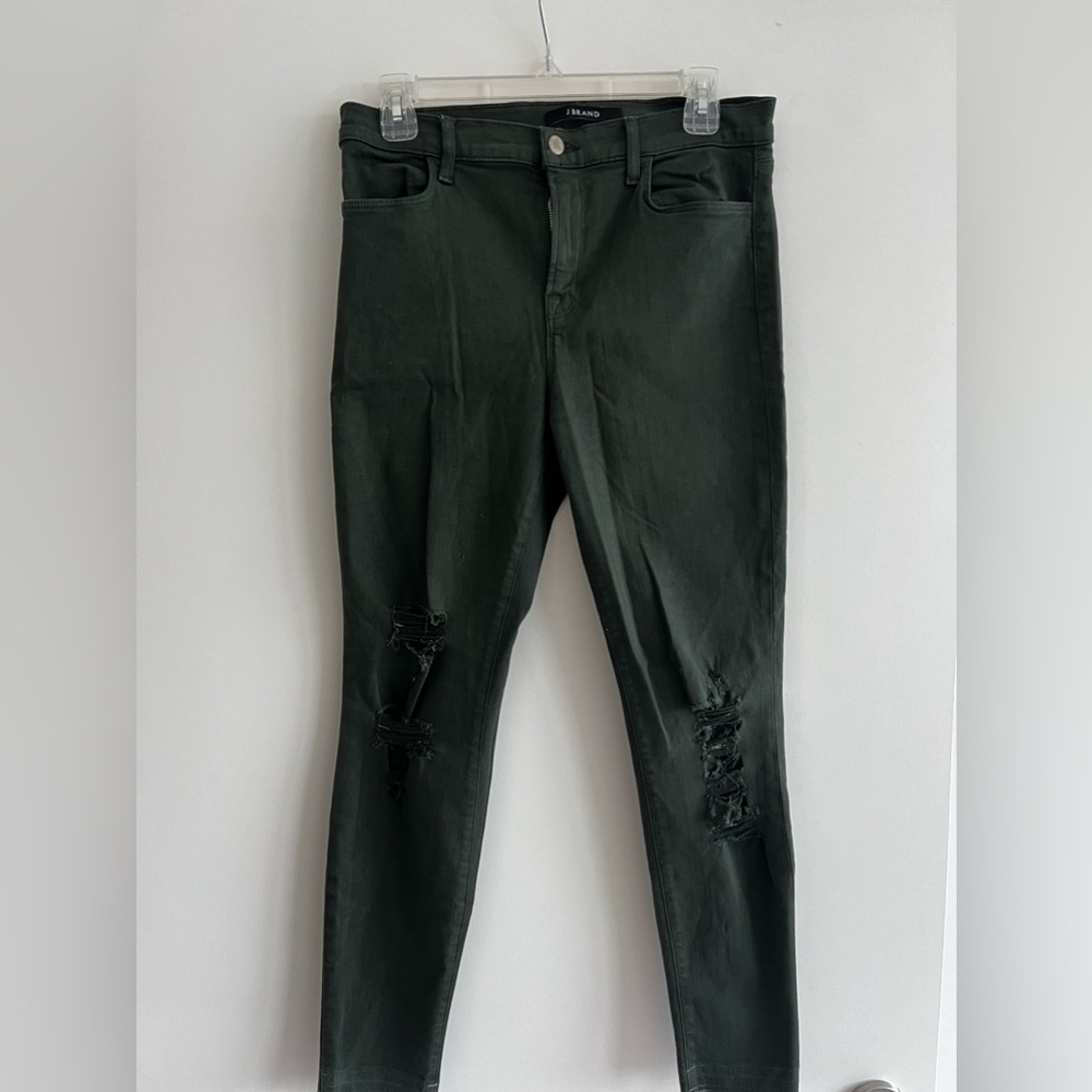 J Brand Green ALANA DEMEN Distressed Jeans